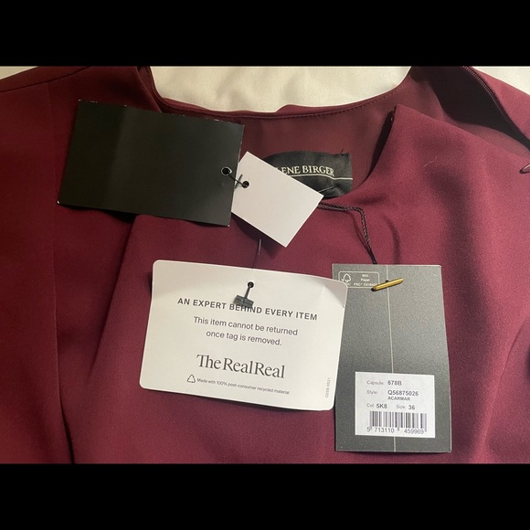 Burgandy Acarmar Cocktail Dress - By Malene Birger NWT - Picture 4 of 6